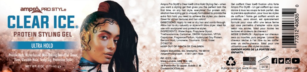 AMPRO CLEAR ICE LABEL